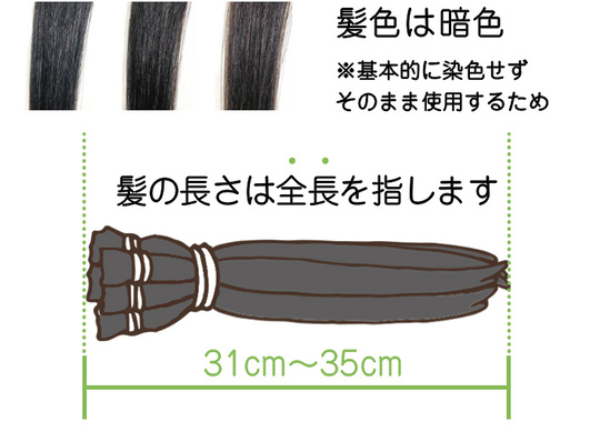 50cm バージン毛 ヘアドネーション 髪の寄付【ドネーションカット・髪の送り方】 - つな髪